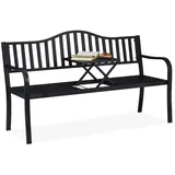 Relaxdays Gartenbank 150 x 89 x 60 cm Schwarz