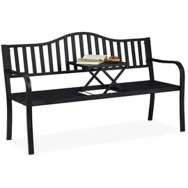 Relaxdays Gartenbank 150 x 89 x 60 cm Schwarz