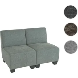Mendler Modular 2-Sitzer Sofa Couch Lyon, Stoff/Textil ~ grau, ohne Armlehnen