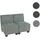 Mendler Modular 2-Sitzer Sofa Couch Lyon, Stoff/Textil ~ grau, ohne Armlehnen