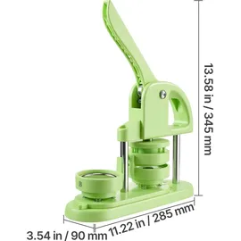 Vevor Buttonmaschine Knopfmachermaschine 58 mm rund mit 100 Knopfteilen und Kreisschneider