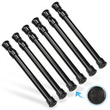 6 Stück Teleskopstange, Goowin 18-27cm Spannstange ohne bohren, rostfreie Feder, kleine Spannstange, verstellbare Spannstange für Schrank, Küche, Schrank, Kleiderschrank(schwarz)...
