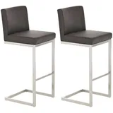 TPFLiving Barhocker Paragon 2er Set gepolstert Kunstleder 2 x 2er Set  Höhe 75 cm Braun