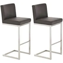 TPFLiving Barhocker Paragon 2er Set gepolstert Kunstleder 2 x 2er Set  Höhe 75 cm Braun