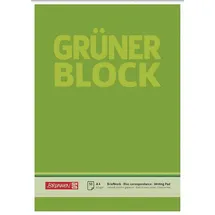 Baier & Schneider Brunnen 1052636 Briefblock / Schreibblock / Der grüne Block (A4, blanko, 50 Blatt, 60g/m2)