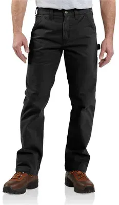 Herren Arbeitshose Relaxed Fit WASHED TWILL DUNGAREE, schwarz, Größe W34/L32 - schwarz
