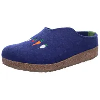 Haflinger Damen Hausschuhe Rüben Pantoffel Filz Grizzly Rübli 741042, Größe:39 EU, Farbe:Blau - 39 EU