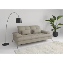 sit&more 3-Sitzer SIT & MORE "Amica, inkl. Sitztiefenverstellung und Armteilverstellung", grau (taupe), B:212cm H:90cm T:122cm, 95% Polyester, 5% Polyamid, Sofas, wahlweise mit Kopfteilverstellung und Bettfunktion