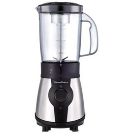 Moulinex LM1B1D 300W Mixer, Smoothie-Mixer mit 750 ml Kunststoffkrug, inklusive 750 ml tragbarer Flasche, 4 abnehmbaren Klingen, Edelstahloberflächen
