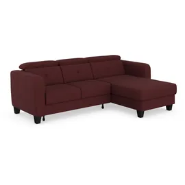 sit&more Ecksofa SIT & MORE "Belluci L-Form", lila (chianti), B:247cm H:85cm T:170cm, Sofas, Ecksofa, inklusive Federkern, wahlweise mit Bettfunktion und Bettkasten