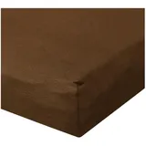 BettwarenShop Spannbettlaken Baumwolle-Jersey-Elasthan 90 x 200 - 100 x 220 cm Braun