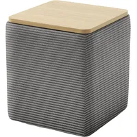 Ablagetisch HOME AFFAIRE "Kyro, Stauraum mit Tischplatte Eiche, Breite 40 cm", schwarz, grau, B:40cm H:46cm T:40cm, 88% Polyester, 12% Polyacryl, Tische, Ablagetisch, Stylisch, handlich und praktisch für dein Schlafzimmer