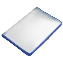 FolderSys Transparent-Portfolio, A3, blau, Folie matt, mit Textil-Reißverschluss