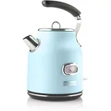 Westinghouse Wasserkocher Retro Serie 1,7 Liter 2200 Watt, 360° Basis, hellblau