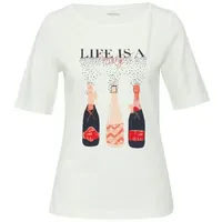 S.Oliver BLACK LABEL Print-Shirt, mit Stretch, weiß
