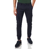 JACK & JONES Hose Cargo Jogger Pants Paul Flake AKM 542 Twill Gummibund, Farben:Navy, Größe Hosen:36W /