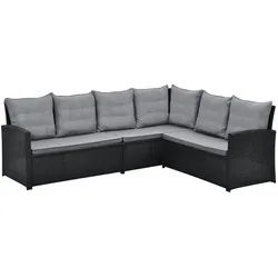 SVITA Monroe Garten-Lounge Set Polyrattan Lounge-Möbel Sitzgruppe Garten Schwarz