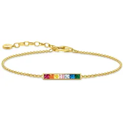 Thomas Sabo A2068-996-7-L19v Armband für Frauen Bunte Steine Goldfarben