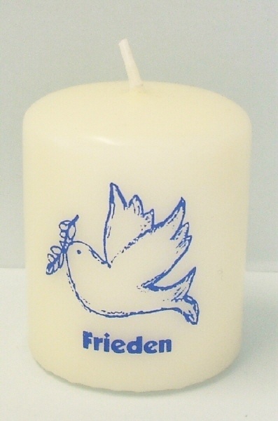 Kopschitz Kerzen Kerze Friedenstaube, christliche Weihnachtskerze, 6 x 5 cm