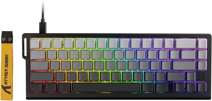 ATTACK SHARK X68 HE Tastatur mit Schnellabzug, magnetische Schalter, schwarz-grauer Farbverlauf