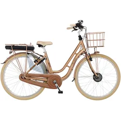 FISCHER Fahrrad E-Bike »CITA RETRO 2.2 522«, 7 Gang, Shimano, Nexus, Frontmotor 250 W, (mit Fahrradschloss), Pedelec, Elektrofahrrad für Damen u. Herren FISCHER Fahrrad kupferfarben glänzend 48 cm