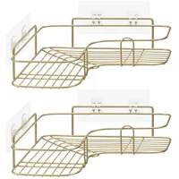 Navaris 2x Duschablage ohne Bohren - Bad Duschregal Eckregal