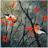 Artland Wandbild »rote Vögel im Winter«, Vögel, (1 St.), als Alubild, Outdoorbild, Leinwandbild, Wandaufkleber, versch. Größen, rot