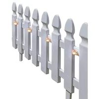 Hti-Living Zierzaun Nessa Solar Palisade 4-teilig Weiß