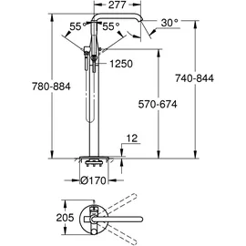 Grohe Essence Einhand-Wannenbatterie Supersteel