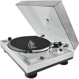 Omnitronic BD-1380 USB-Plattenspieler Riemenantrieb Silber