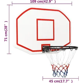 vidaXL Basketballkorb Weiß 109 x 71 x 3 cm