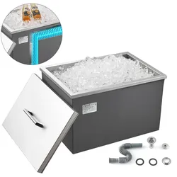 VEVOR Einbau-Eisbox Eiskühler Eisbehälter Edelstahl 508x355x342mm 30L