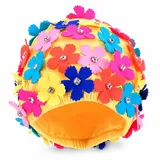 Garneck 1 Stück Blütenblattschwimmhut Badekappen Für Schwimmende Frauen Hüte Für Frauen Badekappe Frauen Strand Blume Schwimmkappe Badeduschhaube Bademütze Stoff Colorful Nylon