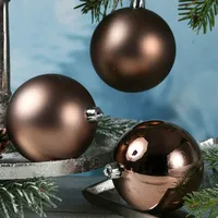 MARELIDA Christbaumkugeln Weihnachtskugeln bruchfest 10cm braun 4er Set