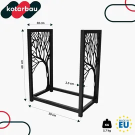 KOTARBAU Kaminholzregal Metall 50 x 30 x 60 cm Schwarz