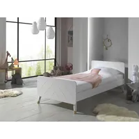 Vipack »Billy, Einzelbett 90/200, inkl. Rolllattenrost, modernes Design«, weiß,