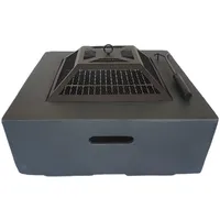 Feuertonne, Feuerschale, Grill, Feuerschale Steinoptik, Design Feuerstelle (Eckig)