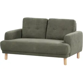 Beliani Sofa Cord dunkelgrün