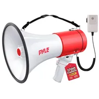 Pyle Megaphon mit Sirene, Signalhorn – Siren Megaphone – Megafon Kinder & Erwachsene 50 Watt bis 1100m Reichweite, Faltbare Megafon mit Mikrofon & wiederverwendbare Batterie, faltbare Handsirene