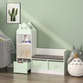 [en.casa] Sitzbank Vipsali Mintgrün/Weiß 100 x 99 x 30 cm