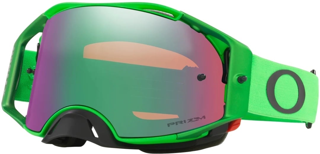 Oakley Airbrake Prizm Motorcrossbril, zwart-groen, Eén maat Voorman