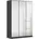 Drehtürenschrank Spiegelfront Inneneinteilung und Stoffboxen-Set Grau