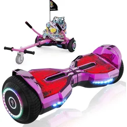 Hoverboards 6.5 Zoll mit Sitz. Bluetooth App. 3 Lichter. mit Kart - EV2 rosa 00000