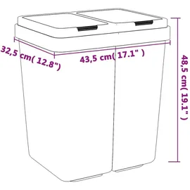 deluke Mülleimer 50 l Grau