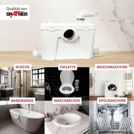 Grafner WC Hebeanlage mit Schneidwerk/Zerkleinerer Fäkalienhebeanlage Abwasserpumpe