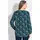 GOLDNER Florale Druckbluse mit V-Ausschnitt petrol 23