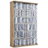 VCM Holz CD DVD Stand Regal/platzsparender CD Schrank mit 2 ESG-Sicherheitsglastüren für 300 CDs oder 130 DVDs oder 72-Videos/Maße: H. 92 x B. 60 x T. 18 cm / 10 Variable Einlegböden – Tilano L