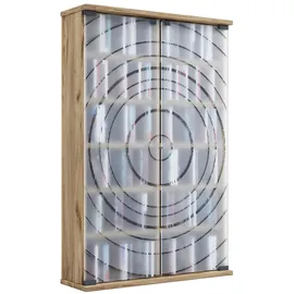 VCM Holz CD DVD Stand Regal/platzsparender CD Schrank mit 2 ESG-Sicherheitsglastüren für 300 CDs oder 130 DVDs oder 72-Videos/Maße: H. 92 x B. 60 x T. 18 cm / 10 Variable Einlegböden – Tilano L