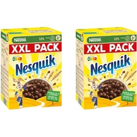 Nestlé Nesquik Knusper-Frühstück, Schoko Cerealien mit Vollkorn, 2er Pack (1x1kg)