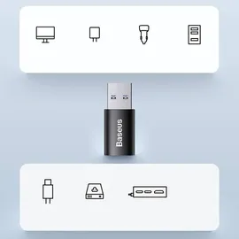 Baseus Ingenuity Series Mini OTG Adapter USB-A auf USB-C Adapter, Schwarz